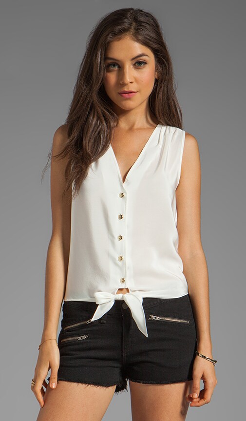 Sleeveless Tie Front Top