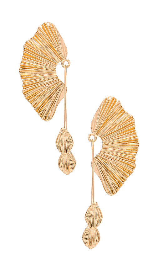 Amber Sceats X Revolve Fan Drop Earrings In Metallic Gold