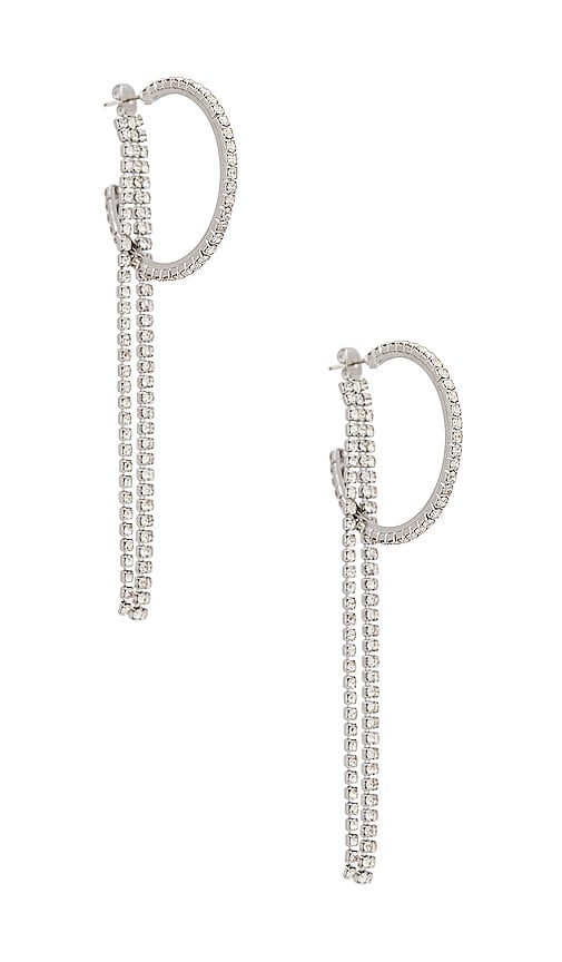 Amber Sceats Tassel Hoop Earrings In Silver