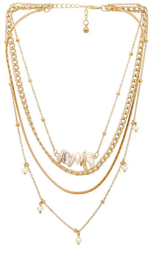 Amber Sceats X Revolve Pearl Layered Necklace In Gold