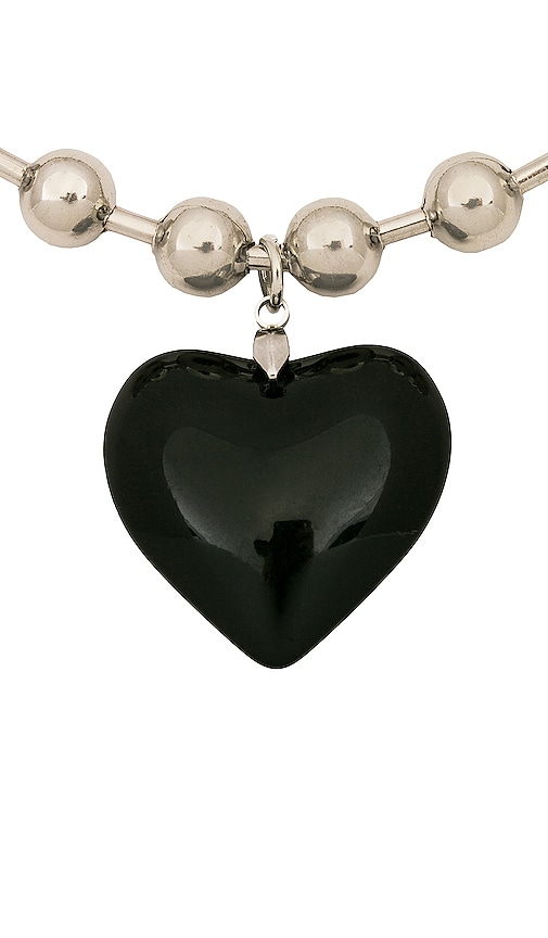 Shop Amber Sceats Oversized Heart Necklace In Metallic Silver