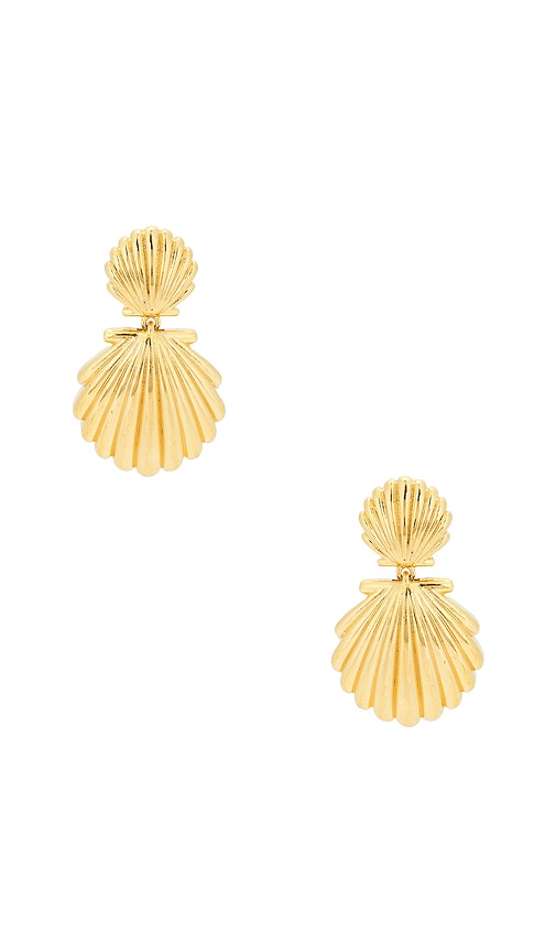Palmer Earrings in Metallic Gold.