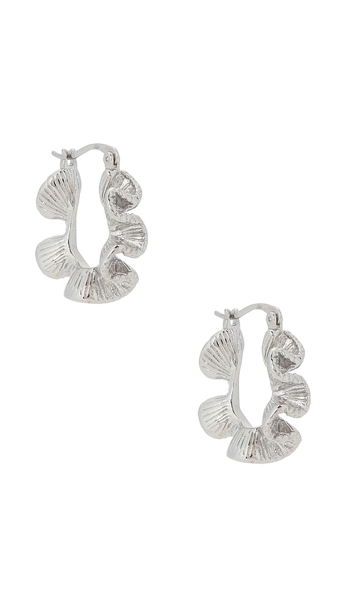 Greyson Earrings in Metallic Silver.