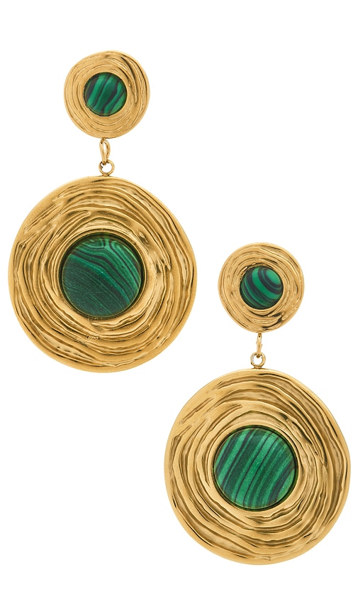 Amber Sceats Leona Drop Earrings In Green
