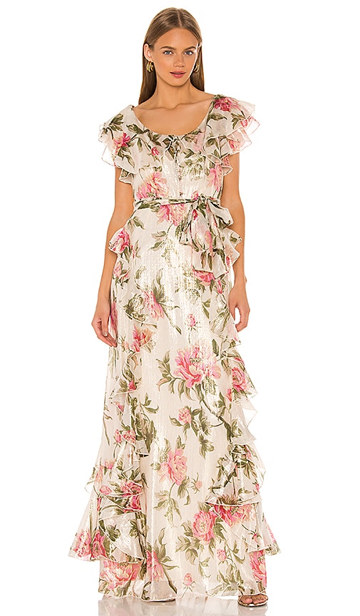 Alice McCall Salvatore Gown in Floral Gold REVOLVE