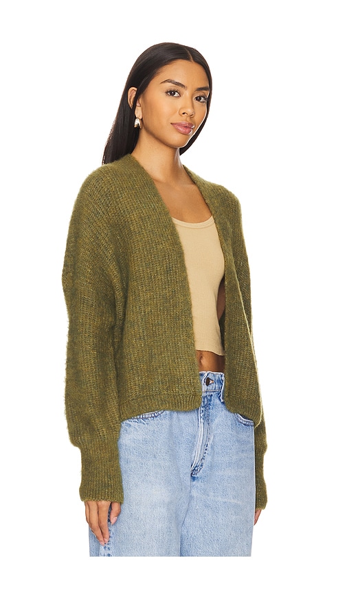 Shop American Vintage East Open Cardigan In Kiwi Chine