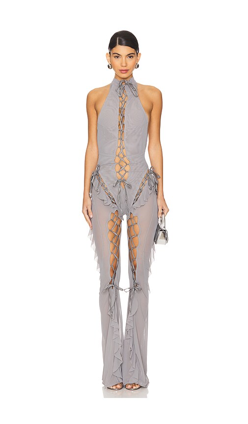 AMOR MIA Sinful Romance Jumpsuit in Matte Silver