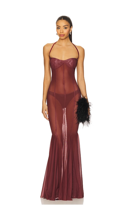 Siren Maxi Dress in Wine,Burgundy. - size S (also in M, XS)