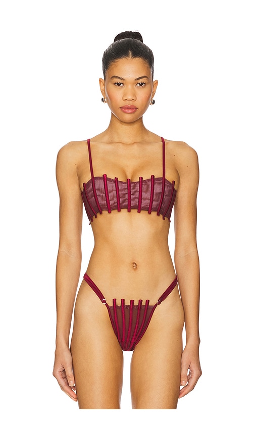 Corset Bikini Top in Burgundy. - size S (also in L, M)