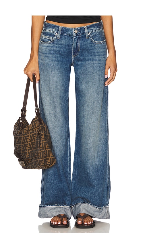 Amo Denim Sabine Cuff Wide Leg Jeans In Blue