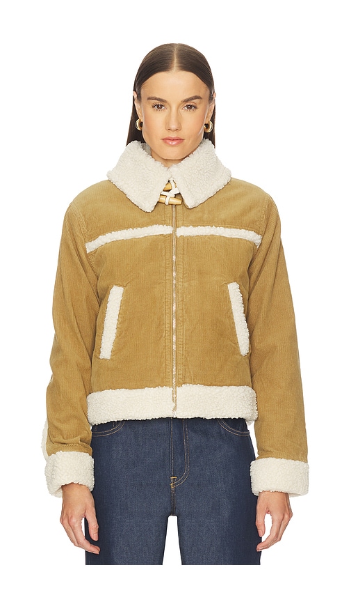 Amo Denim Betty Shearling Jacket In Brown