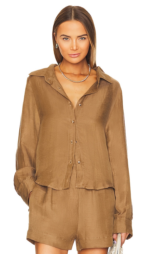 Anemos Phillips Button Down Shirt in Brown