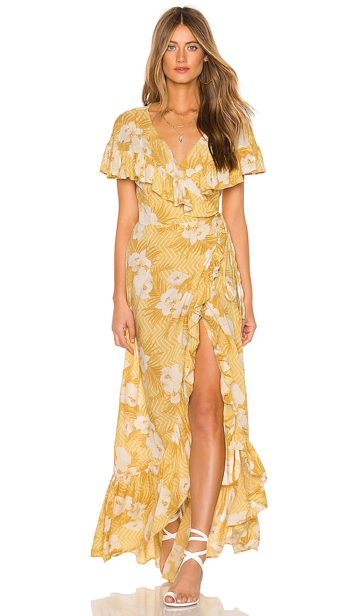 AMUSE SOCIETY Frill Seeker Maxi Dress in Ginger