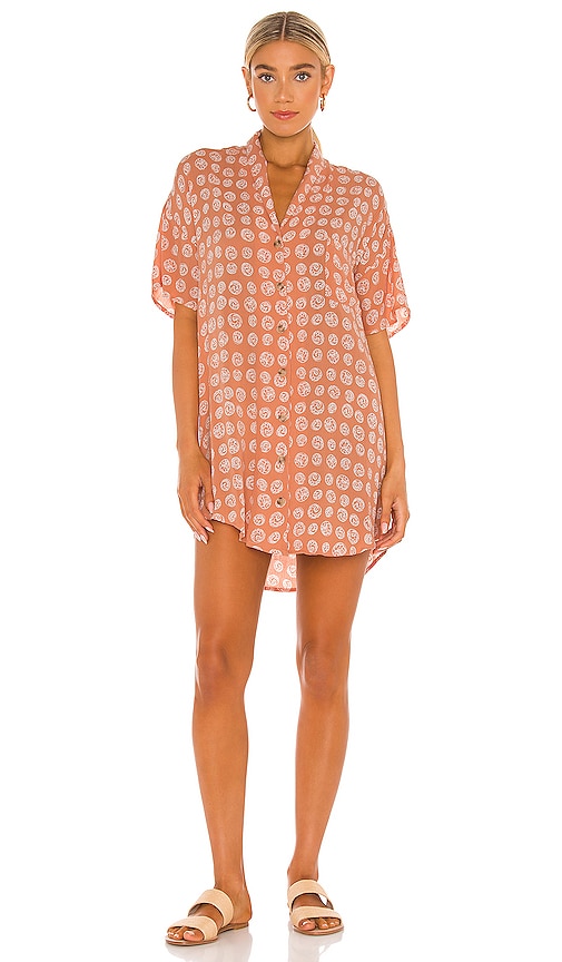 AMUSE SOCIETY FORTUNE TELLER SHORT SLEEVE BUTTON UP DRESS,AMUR-WD199
