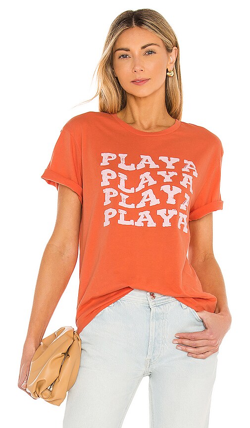 AMUSE SOCIETY Playa Short Sleeve Knit Tee in Desert Rose  display picture 1