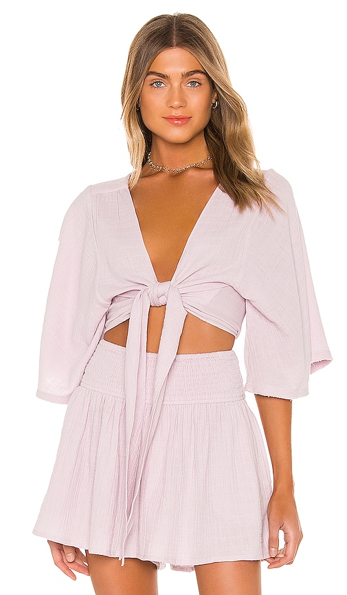 Anneka Elbow Sleeve Tie Blouse