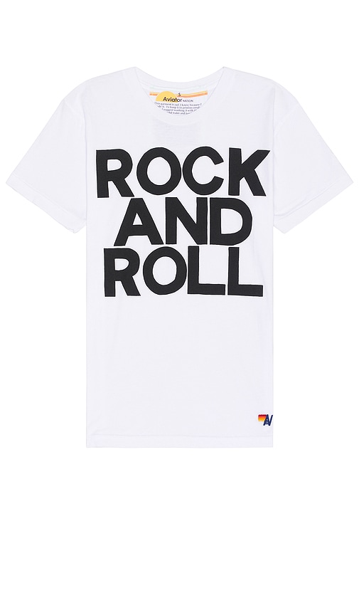 Shop Aviator Nation Rock And Roll Crew Tee In White