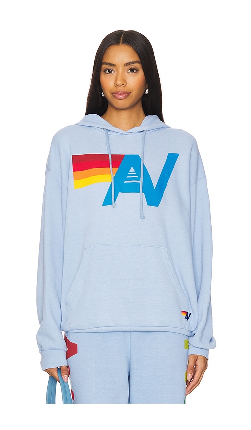 Shop Aviator Nation Logo Stitch Pullover Hoodie In 아이스