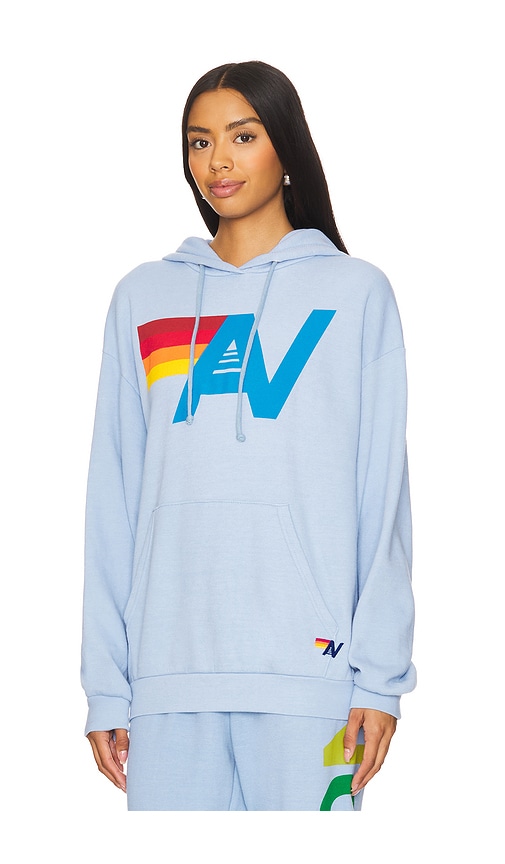 Shop Aviator Nation Logo Stitch Pullover Hoodie In 아이스