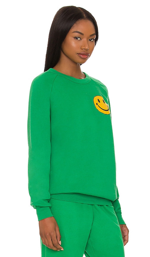 Shop Aviator Nation Small Smiley Crewneck Sweatshirt In Green