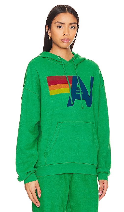 Shop Aviator Nation Pullover Logo Hoodie In 黄绿色