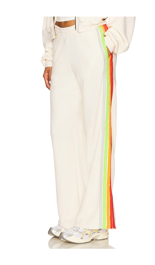 Aviator Nation 5 Stripe Wide Leg Pocket Sweatpant In Neutral