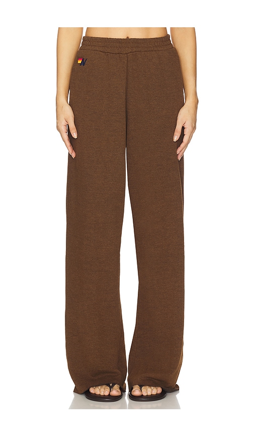 Aviator Nation Wide Leg Pocket Sweatpant In Brown