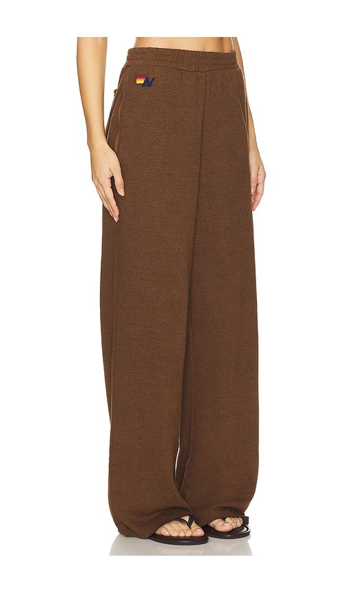 Aviator Nation Wide Leg Pocket Sweatpant In Brown