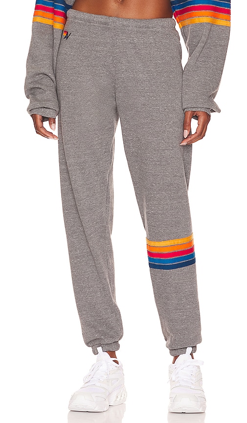 aviator nation rainbow stitch sweatpants