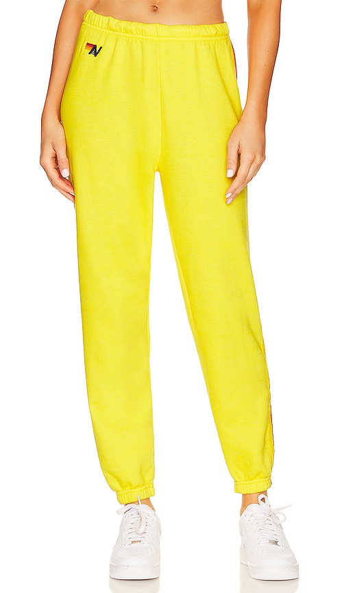 5 Stripe Sweatpants ~ Lemon/Yellow/Purple – Chic Streets