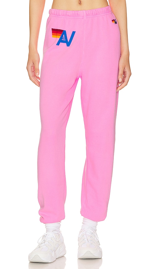 Aviator Nation Logo Sweatpants in Neon Pink