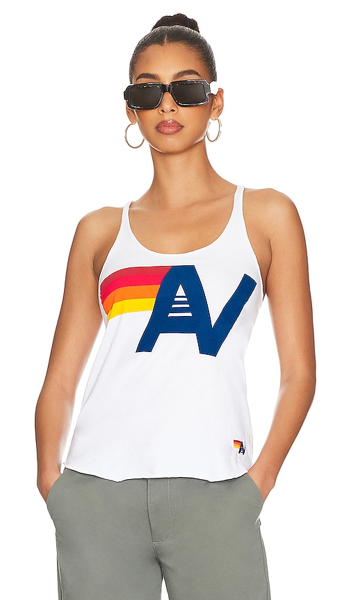 Aviator Nation Logo Women's Tank in White REVOLVE