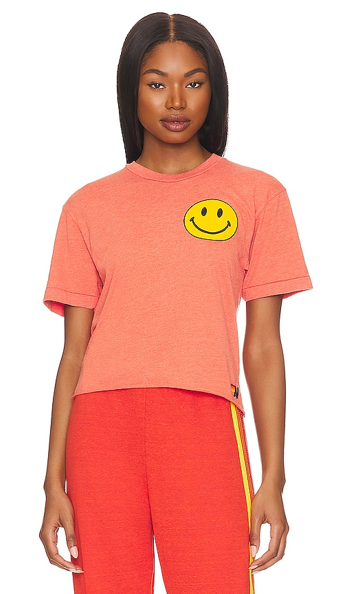 Aviator Nation Smiley 2 Boyfriend Tee In Tangerine ModeSens