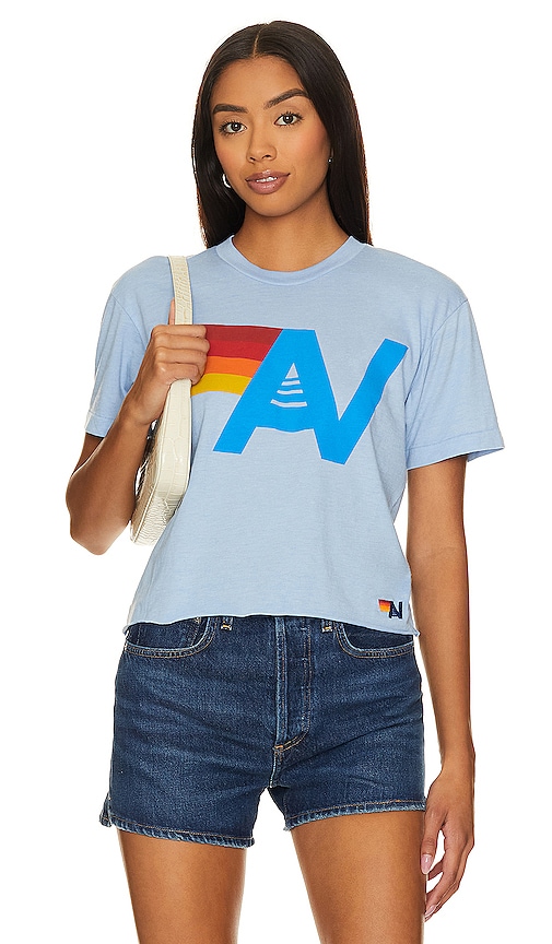 AVIATOR NATION BOYFRIEND 商标T恤 – 冰色