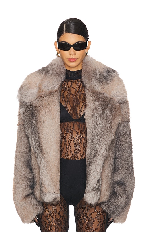 Aniye By Lydia Faux Fur Jacket in Wolf