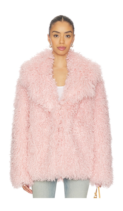 Aniye By Poison Faux Fur Jacket In Pink