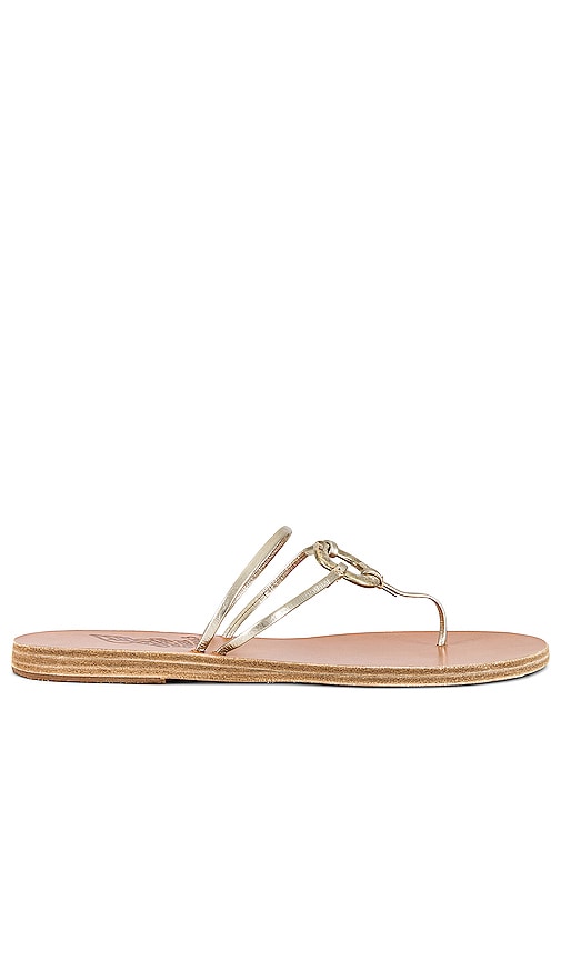 Ancient Greek Sandals Sfyra Sandal in Metallic Neutral. - size 35 (also in 36)