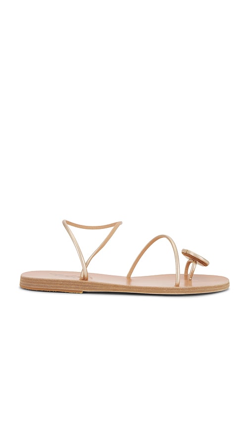 Shop Ancient Greek Sandals Diskos Sandal In Metallic Gold