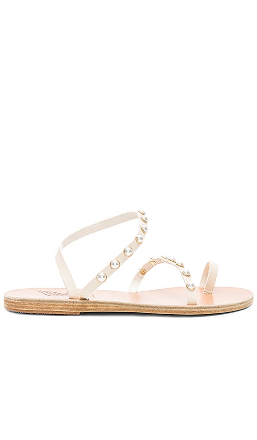 Ancient Greek Sandals Apli Eleftheria Pearls Sandal in Off White