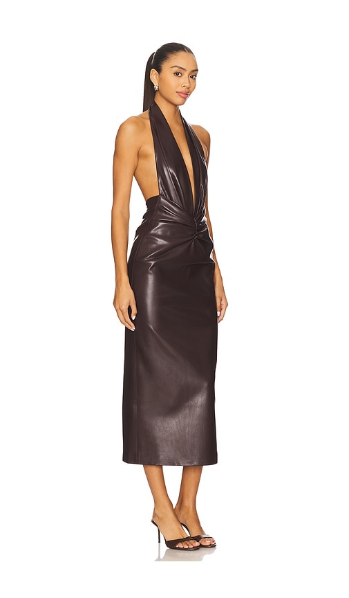 The Andamane Zendaya Dress In Bordeaux Polyester In Burgundy