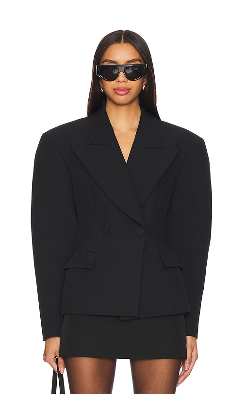The Andamane Tillie Single Breast Shaped Blazer in Black
