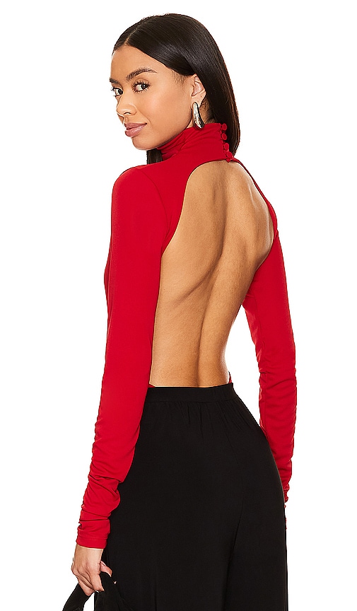 Shop The Andamane Parker Bodysuit In Red