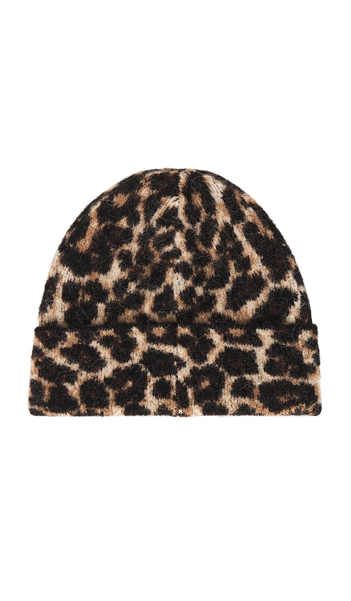 Anine Bing Elia Alpaca-wool Beanie Brown Leopard Pattern