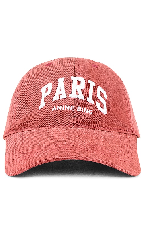 ANINE BING Jeremy Baseball Cap University Paris in Washed Faded Terracotta