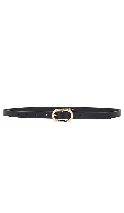 Shop Anine Bing Mini Signature Link Belt In Black