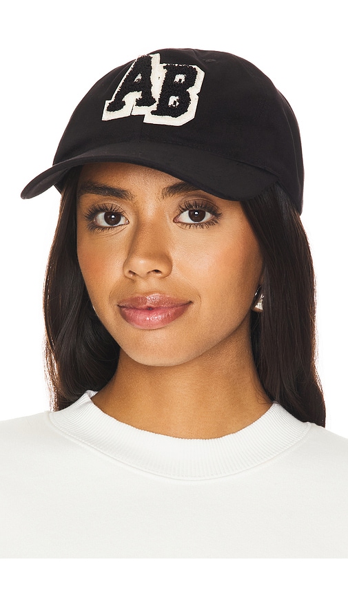 Shop Anine Bing Jeremy Letterman Baseball Cap In 黑色