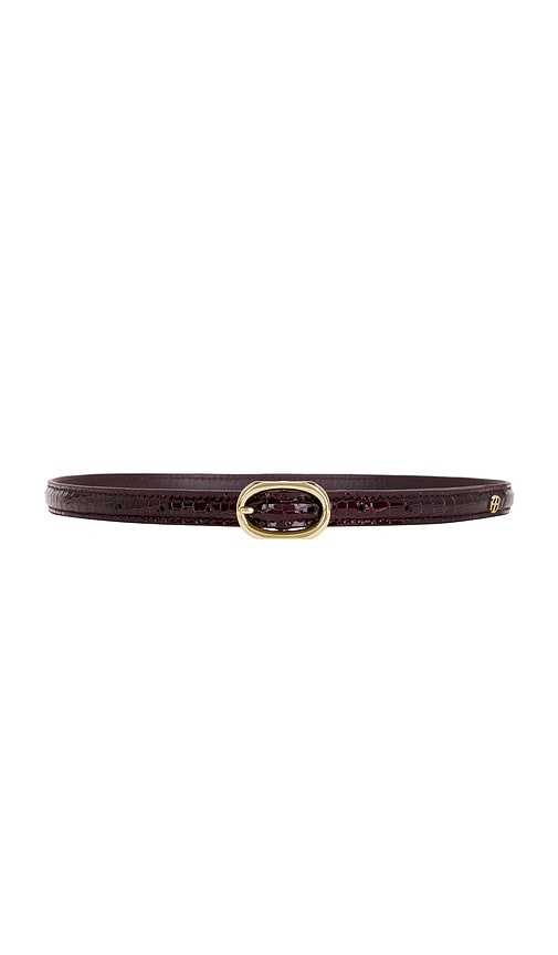 ANINE BING Mini Mara Belt in Burgundy Small Embossed
