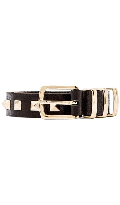 ANINE BING Gold Studded Belt in Black REVOLVE