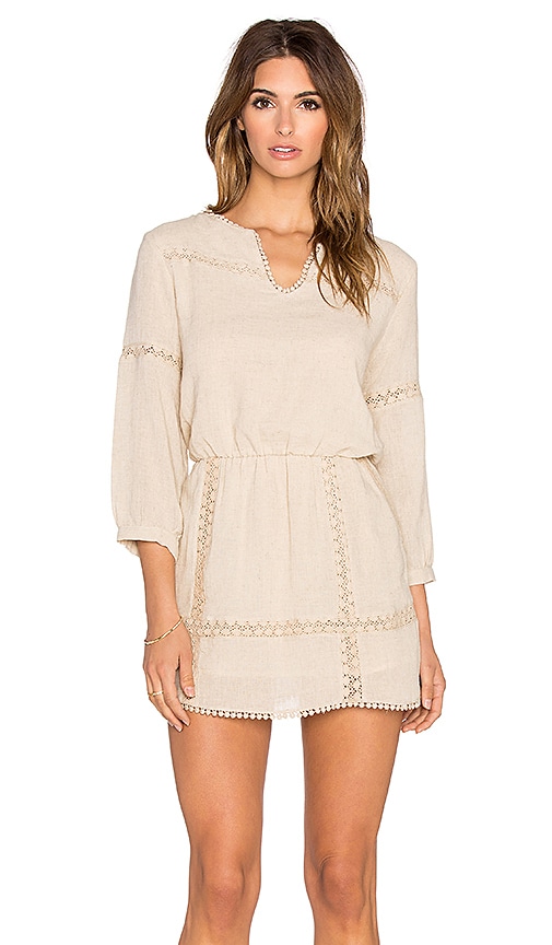 ANINE BING Dress with Lace Details in Natural | REVOLVE