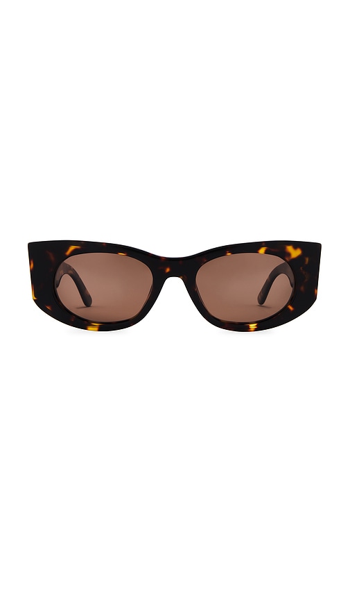 Shop Anine Bing Madrid Sunglasses In Dark Tortoise